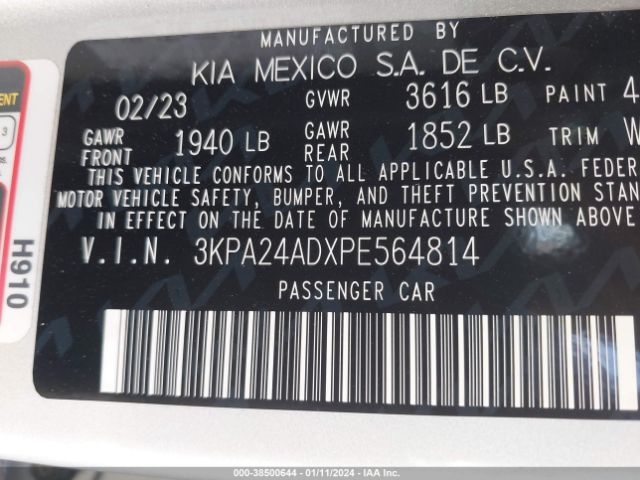 Photo 8 VIN: 3KPA24ADXPE564814 - KIA RIO 