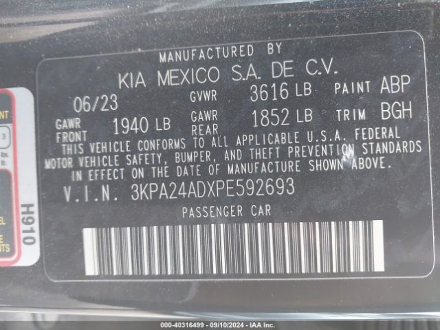 Photo 8 VIN: 3KPA24ADXPE592693 - KIA RIO 