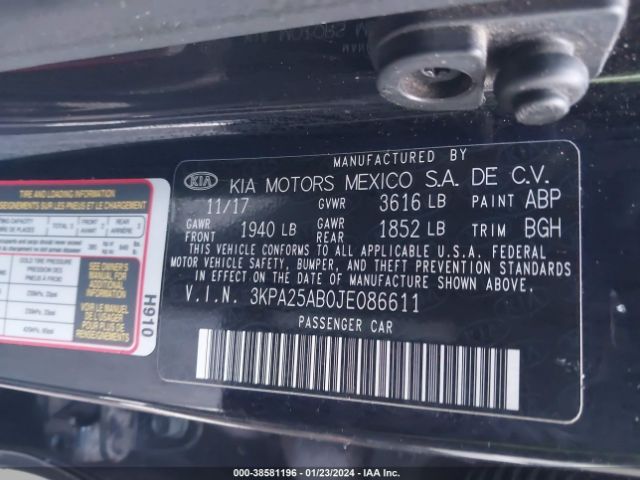 Photo 8 VIN: 3KPA25AB0JE086611 - KIA RIO 