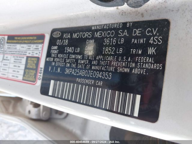 Photo 8 VIN: 3KPA25AB0JE094353 - KIA RIO 