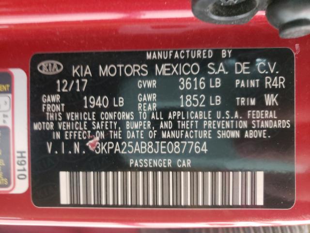 Photo 9 VIN: 3KPA25AB8JE087764 - KIA RIO LX 