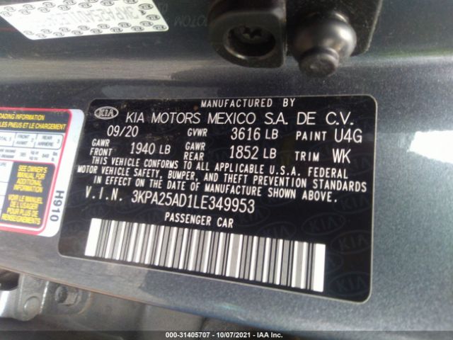 Photo 8 VIN: 3KPA25AD1LE349953 - KIA RIO 5-DOOR 