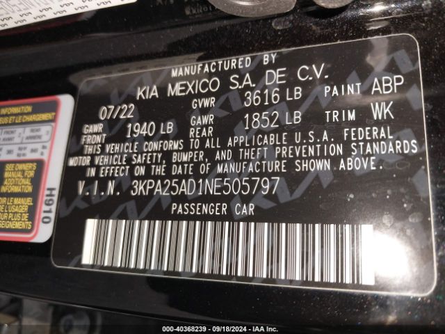 Photo 8 VIN: 3KPA25AD1NE505797 - KIA RIO 