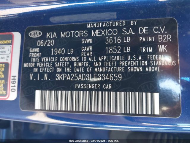 Photo 8 VIN: 3KPA25AD3LE334659 - KIA RIO 5-DOOR 