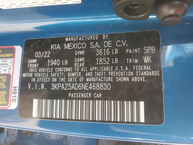 Photo 11 VIN: 3KPA25AD6NE468830 - KIA RIO S 