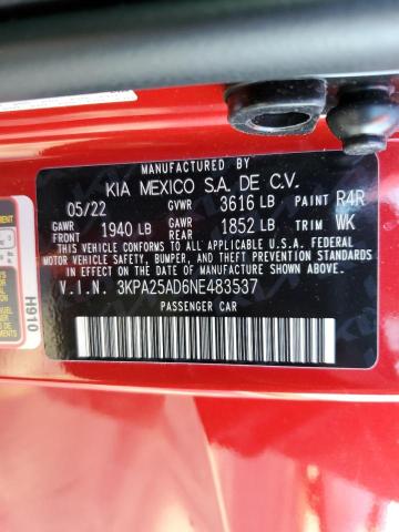 Photo 11 VIN: 3KPA25AD6NE483537 - KIA RIO S 