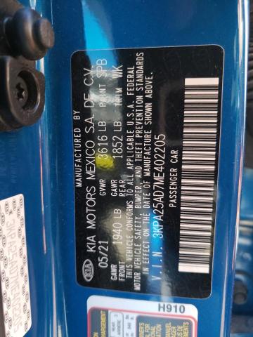 Photo 11 VIN: 3KPA25AD7ME402205 - KIA RIO S 