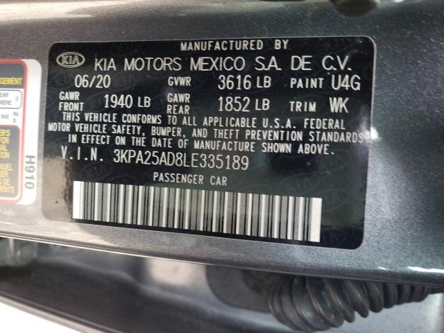 Photo 9 VIN: 3KPA25AD8LE335189 - KIA RIO LX 