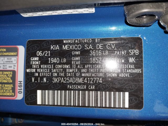 Photo 8 VIN: 3KPA25AD8ME412774 - KIA RIO 