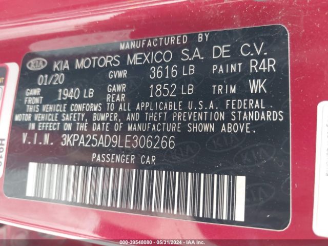 Photo 8 VIN: 3KPA25AD9LE306266 - KIA RIO 