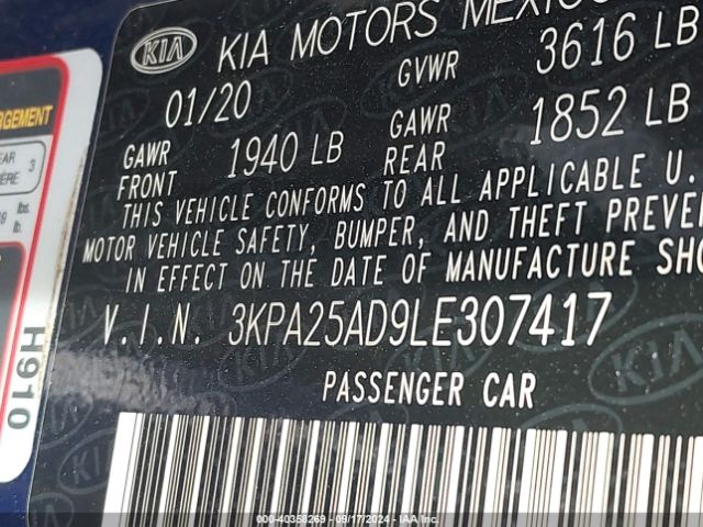 Photo 8 VIN: 3KPA25AD9LE307417 - KIA RIO 