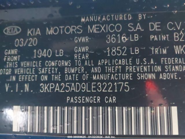 Photo 8 VIN: 3KPA25AD9LE322175 - KIA RIO 5-DOOR 