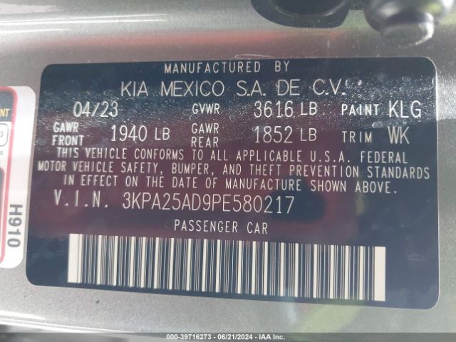 Photo 8 VIN: 3KPA25AD9PE580217 - KIA RIO 