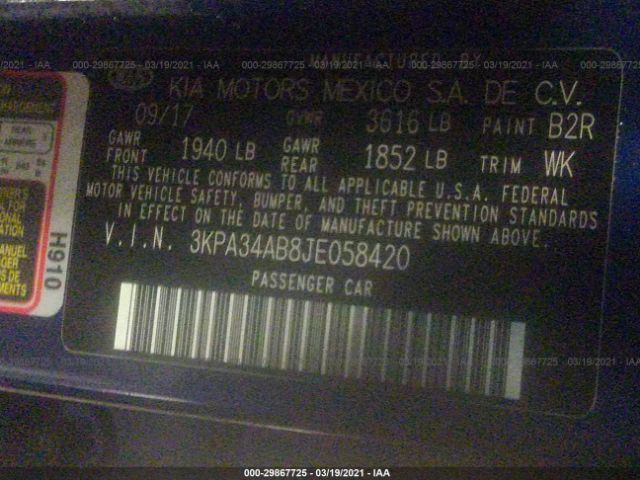 Photo 8 VIN: 3KPA34AB8JE058420 - KIA RIO 