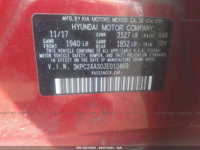 Photo 8 VIN: 3KPC24A30JE012469 - HYUNDAI ACCENT 