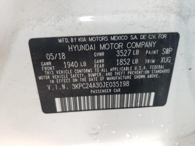 Photo 9 VIN: 3KPC24A30JE035198 - HYUNDAI ACCENT SE 