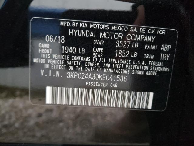 Photo 9 VIN: 3KPC24A30KE041536 - HYUNDAI ACCENT SE 