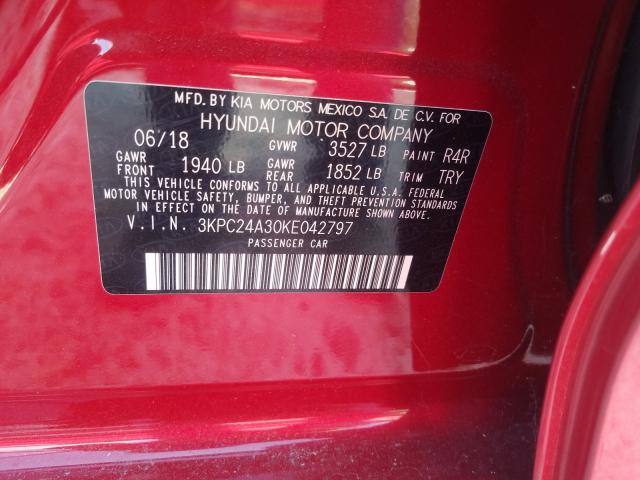 Photo 9 VIN: 3KPC24A30KE042797 - HYUNDAI ACCENT SE 