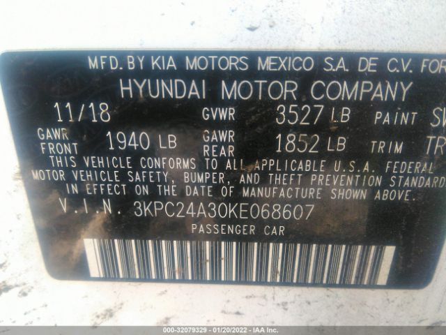 Photo 8 VIN: 3KPC24A30KE068607 - HYUNDAI ACCENT 