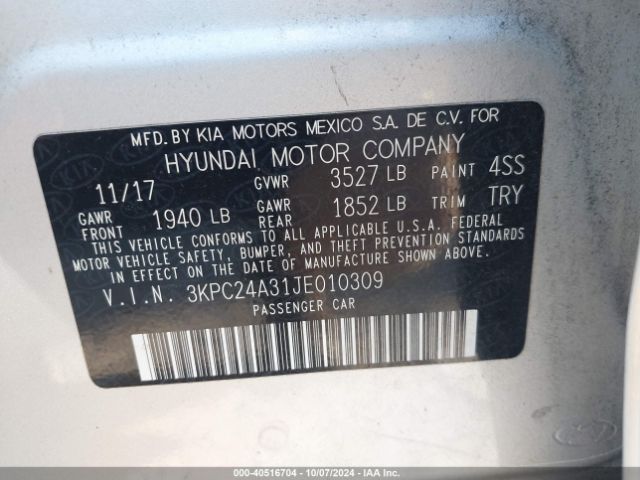 Photo 8 VIN: 3KPC24A31JE010309 - HYUNDAI ACCENT 