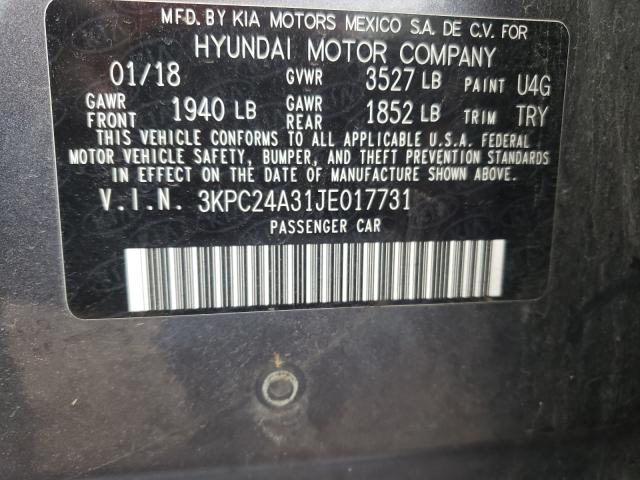 Photo 9 VIN: 3KPC24A31JE017731 - HYUNDAI ACCENT SE 