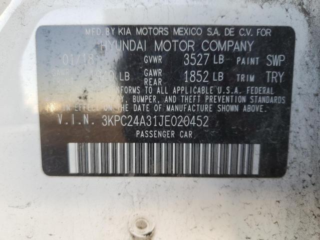 Photo 12 VIN: 3KPC24A31JE020452 - HYUNDAI ACCENT SE 