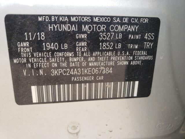 Photo 9 VIN: 3KPC24A31KE067384 - HYUNDAI ACCENT SE 