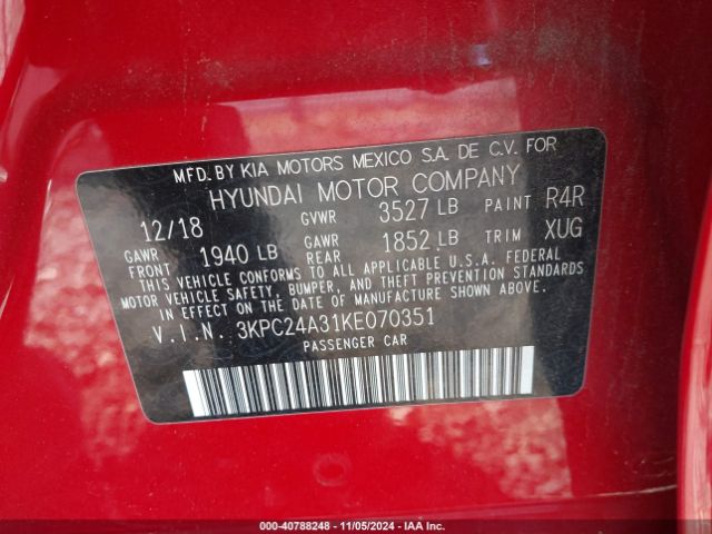 Photo 8 VIN: 3KPC24A31KE070351 - HYUNDAI ACCENT 