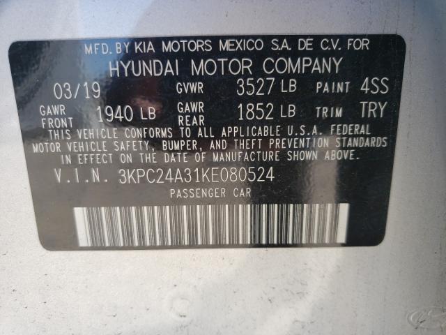 Photo 9 VIN: 3KPC24A31KE080524 - HYUNDAI ACCENT SE 