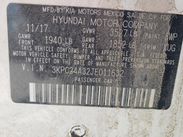 Photo 9 VIN: 3KPC24A32JE011632 - HYUNDAI ACCENT SE 