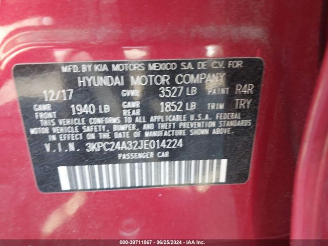 Photo 8 VIN: 3KPC24A32JE014224 - HYUNDAI ACCENT 