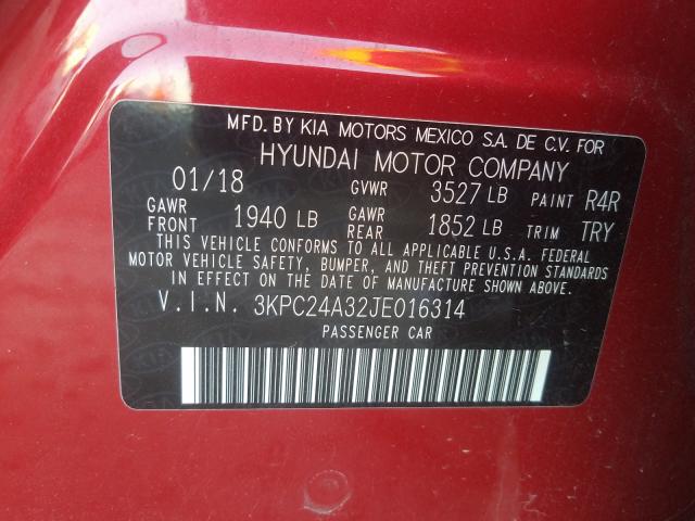 Photo 9 VIN: 3KPC24A32JE016314 - HYUNDAI ACCENT SE 