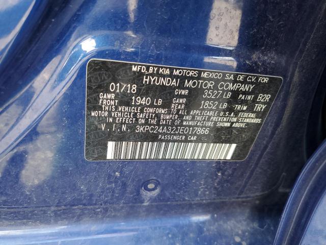 Photo 9 VIN: 3KPC24A32JE017866 - HYUNDAI ACCENT SE 