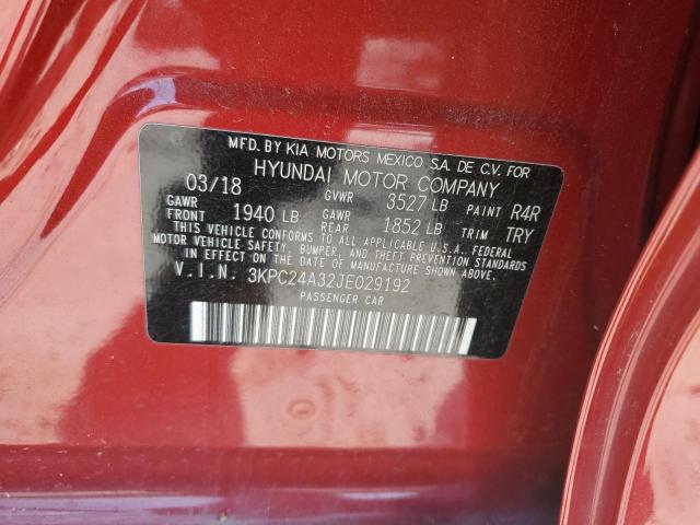 Photo 9 VIN: 3KPC24A32JE029192 - HYUNDAI ACCENT SE 