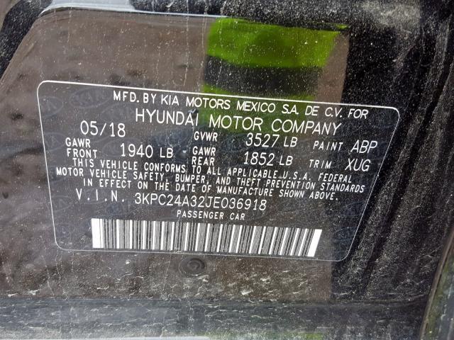 Photo 9 VIN: 3KPC24A32JE036918 - HYUNDAI ACCENT 