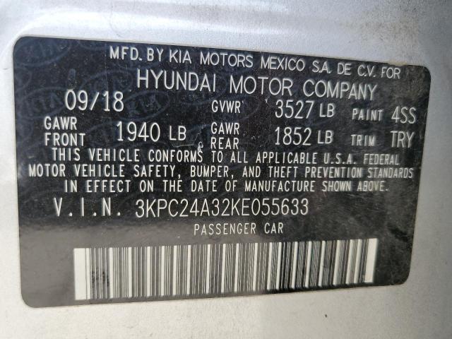 Photo 9 VIN: 3KPC24A32KE055633 - HYUNDAI ACCENT SE 