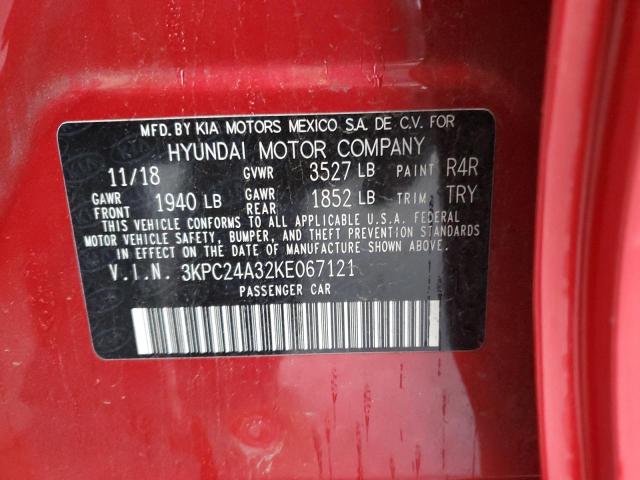 Photo 12 VIN: 3KPC24A32KE067121 - HYUNDAI ACCENT SE 