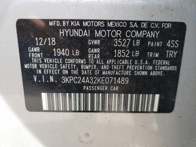 Photo 9 VIN: 3KPC24A32KE071489 - HYUNDAI ACCENT SE 