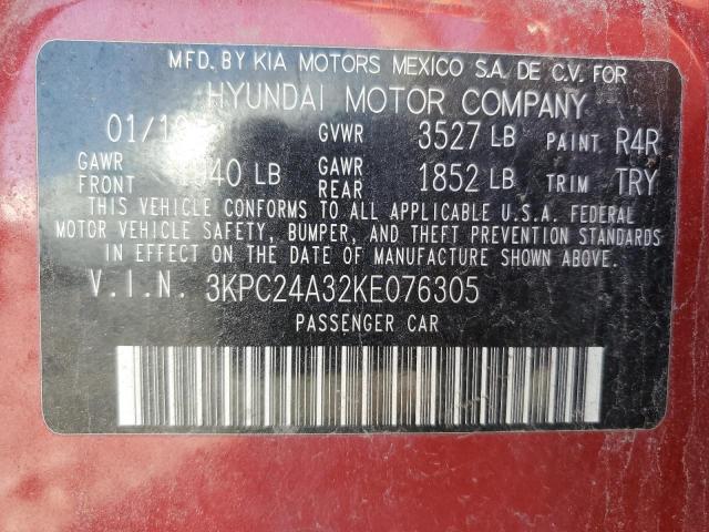 Photo 11 VIN: 3KPC24A32KE076305 - HYUNDAI ACCENT SE 