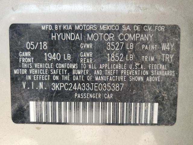 Photo 11 VIN: 3KPC24A33JE035387 - HYUNDAI ACCENT SE 