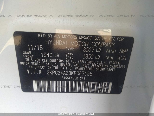 Photo 8 VIN: 3KPC24A33KE067158 - HYUNDAI ACCENT 