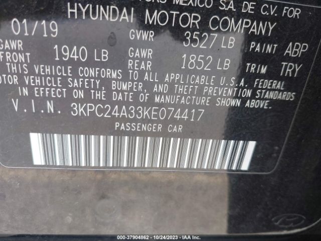 Photo 8 VIN: 3KPC24A33KE074417 - HYUNDAI ACCENT 