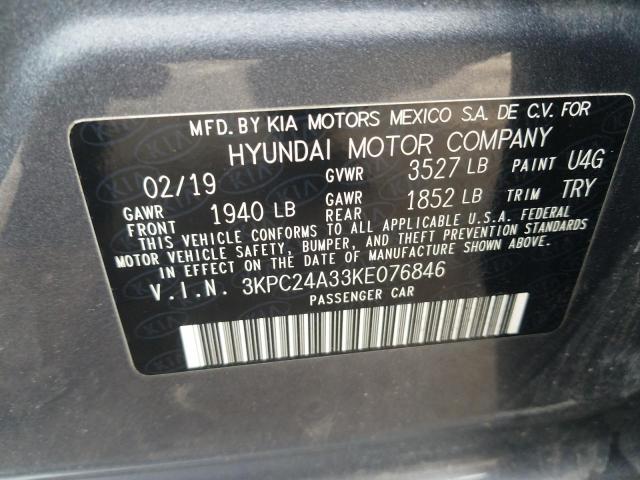 Photo 9 VIN: 3KPC24A33KE076846 - HYUNDAI ACCENT SE 