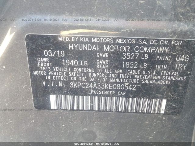 Photo 8 VIN: 3KPC24A33KE080542 - HYUNDAI ACCENT 