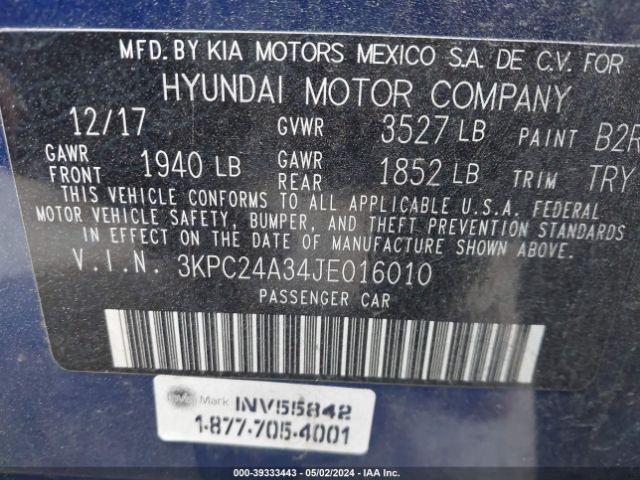 Photo 8 VIN: 3KPC24A34JE016010 - HYUNDAI ACCENT 