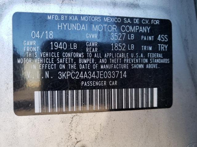 Photo 9 VIN: 3KPC24A34JE033714 - HYUNDAI ACCENT SE 