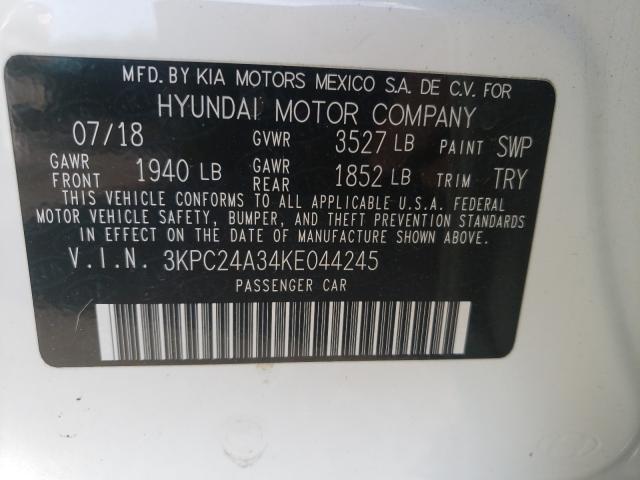 Photo 9 VIN: 3KPC24A34KE044245 - HYUNDAI ACCENT SE 