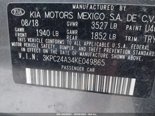 Photo 8 VIN: 3KPC24A34KE049865 - HYUNDAI ACCENT 