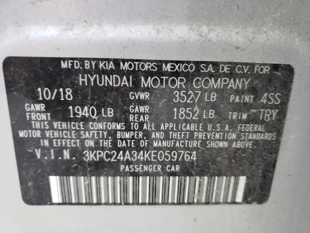 Photo 9 VIN: 3KPC24A34KE059764 - HYUNDAI ACCENT SE 