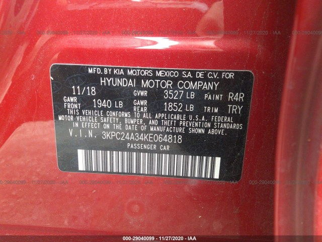 Photo 8 VIN: 3KPC24A34KE064818 - HYUNDAI ACCENT 